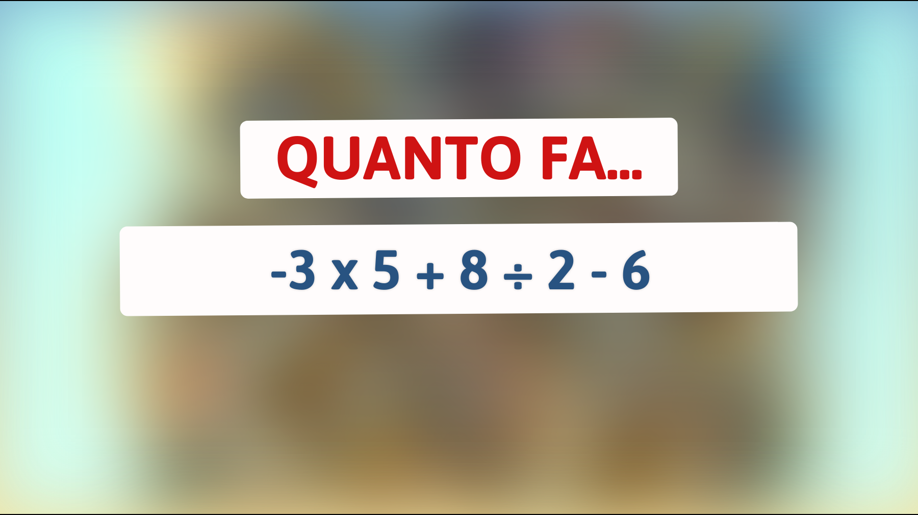 Pensi di essere un genio della matematica? Metti alla prova la tua intelligenza con questo semplice ma ingannevole indovinello!"